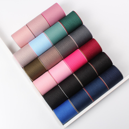 dingxin korean ribbon colorful edge cotton ribbon diy handmade bow hair accessories clothing material imported two-color cotton ribbon