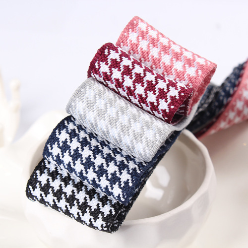 houndstooth ribbon korean ribbon diy handmade bow hair accessories clothing gift box packaging contrast color plaid ribbon