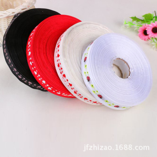 [manufacturer direct sales] medium satin edge mesh belt 2.3-2.5cm wide multiple patterns printed tape diy handmade hair accessories