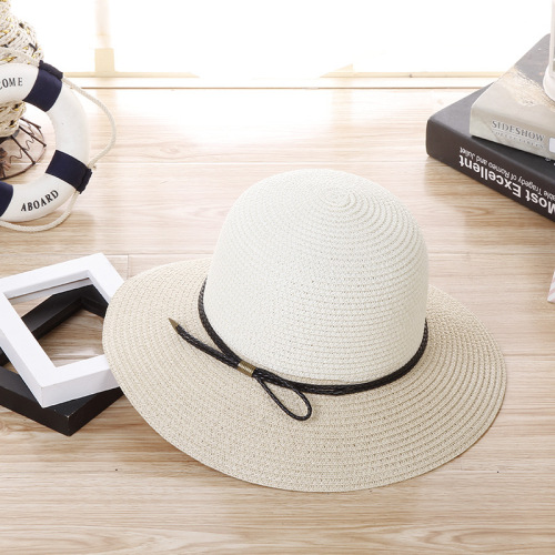 new ladies summer korean style top hat straw hat beach hat bow sun hat big brim hat