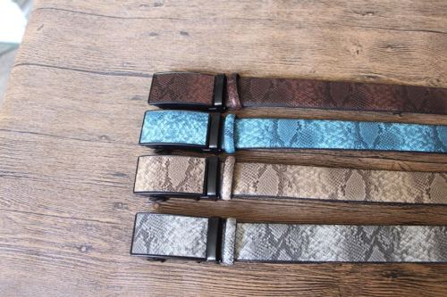 New Leather Snakeskin Automatic Business Casual Belt Tibetan Wolf