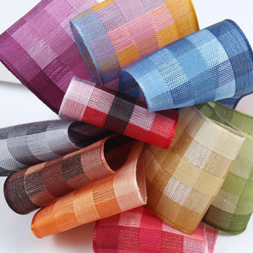 Dingxin Korean Ribbon Direct Sales Color Korean Plaid B with Bow Accessories Clothing Decoration Color Matching Plaid Ribbon