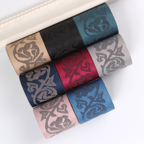 Imported Jacquard Ribbon Japanese Jacquard Ribbon DIY Handmade Bow Clothing Accessories Polyester Cotton Pattern Ribbon