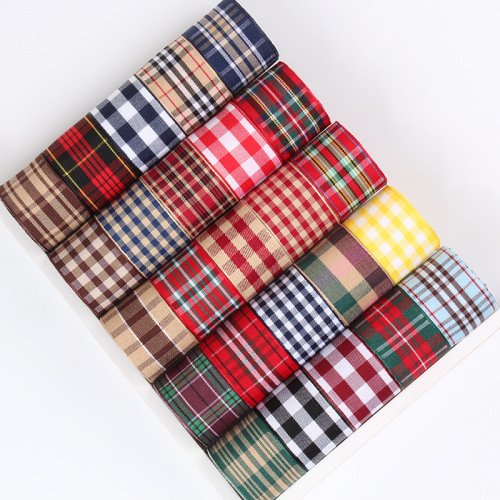 dingxin Ribbon British Plaid Ribbon DIY Handmade Bow Gift Gift Box Handbag Ribbon College Plaid Belt