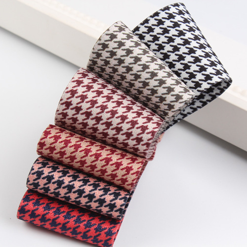 Korean Contrast Color Houndstooth Ribbon Handmade DIY Bow Ribbon Japanese and Korean Color Plaid Ribbon