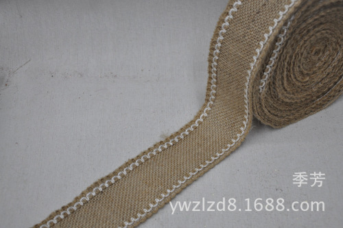 factory direct customized color jute multi-color linen strip rolls of hemp fabric lace rope diy handmade accessories