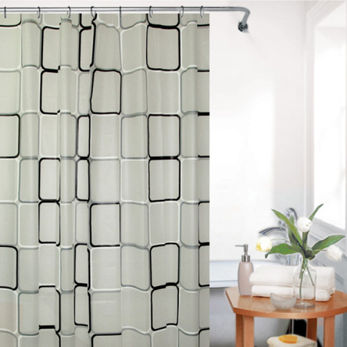 [baihao] manufacturer spot wholesale direct sales new bamboo cloth environmental protection shower curtain bathroom waterproof and mildew-proof bath