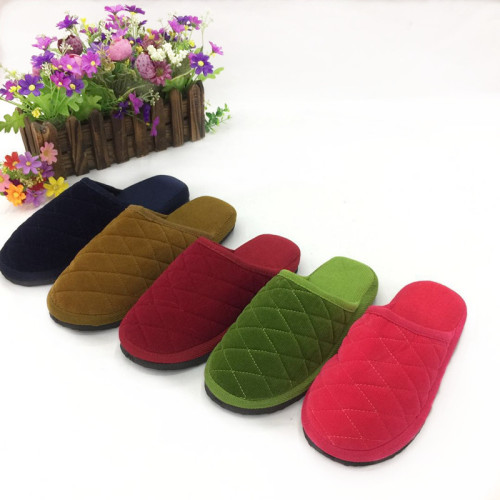 autumn home men‘s and women‘s wool slippers indoor couple‘s cotton slippers simple solid color corduroy light shoes floor slippers