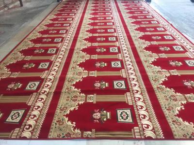 Muslim machine-made carpets. Mosque carpets are covered with single silken carpets