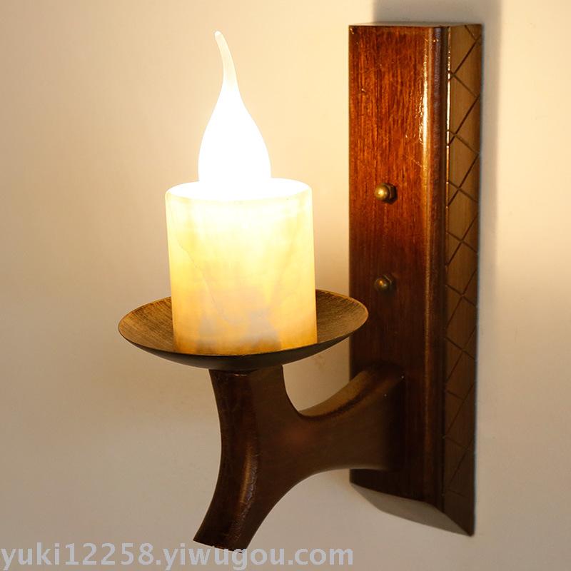 Supply American Country Candle Wall Lamp Solid Wood Creative Chinese American Country Candle Wall Lamp Solid Wood Creative Chinese Terranean Art Restaurant
