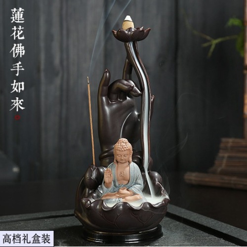 factory direct sales of a variety of creative incense burner small buddha backflow incense burner samanera tower incense burner backflow
