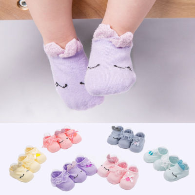 2018 new Korean version low-top socks baby socks pairs of box lace tridimensional socks