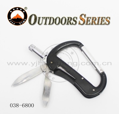 FREE TIME sports multi-function equipment camping supplies LED lamp hiking knife safety clasp knife