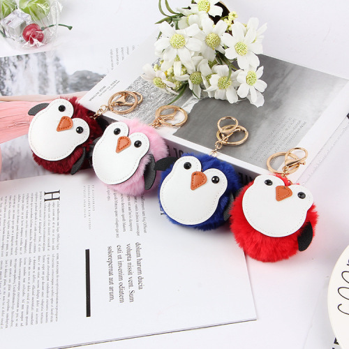 hot sale creative cute owl fur ball plush bag keychain pendant small gift factory wholesale