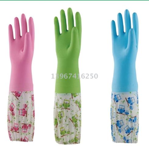 Factory Direct Cleaning Noble Household Warm PVC Drawstring Wide Mouth Sleeve Lengthened Thickened Gloves Latex Gloves 