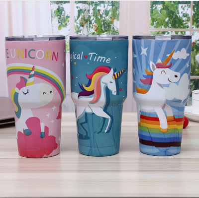 Onboard water cup flying horse car the yeti cup stainless steel insulation the CPU unicorn ice bar cup