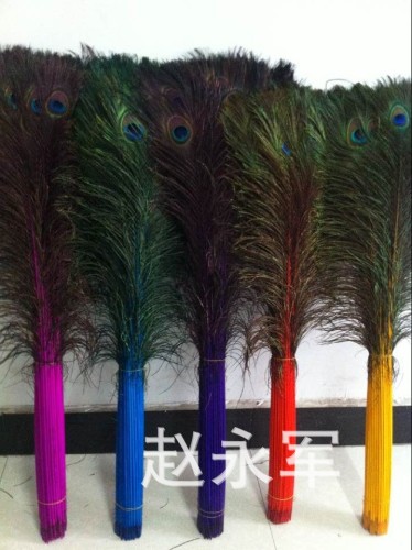 Wholesale 80-90cm Peacock Feather Colorful Natural Peacock Fur Stage Props Feather Home Furnishings Flower Arrangement
