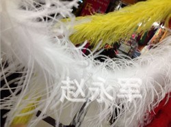 Specializing in the Production of Ostrich Feather Strips Ostrich Feather Silk Cloth with Feather Flower
