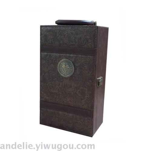 Fengwei Double Wine Leather Box Red Wine Box Packaging Box Suitcase Gift Wine Gift Box