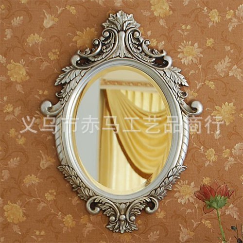 Self-Produced and Sold Classical Mirror Royal Court Noble European Mirror Bathroom Mirror Vanity Mirror Pu Craft Mirror 