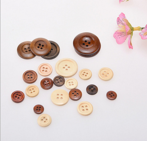 Factory Direct Sales Natural Wooden Buttons Wooden Four-Eye Wooden Buttons Wooden Buttons Wooden Buttons