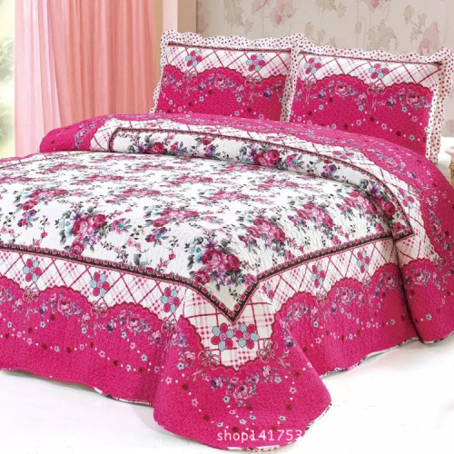 Factory Direct Sales Cotton Quilted Three-Piece Quilt Cover Bedding