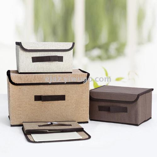 stylish and versatile imitation linen storage box storage box foldable and inexpensive