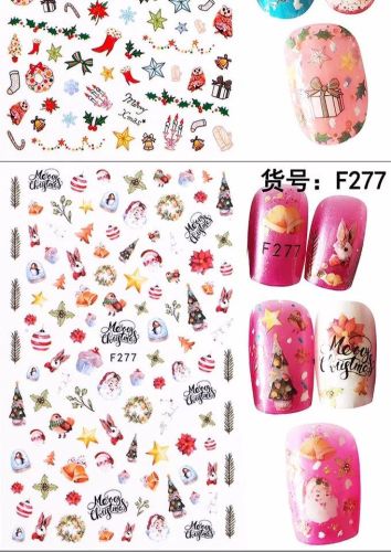 nail decals， new snowflake christmas festive 3d 3d watermark nail decals