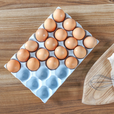 24-grid stackable egg storage box kitchen refrigerator egg grid household wheat fiber egg tray egg grid