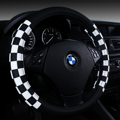 New plaid leather steering wheel cover classic stripes color four seasons set auto supplies manufacturers wholesale