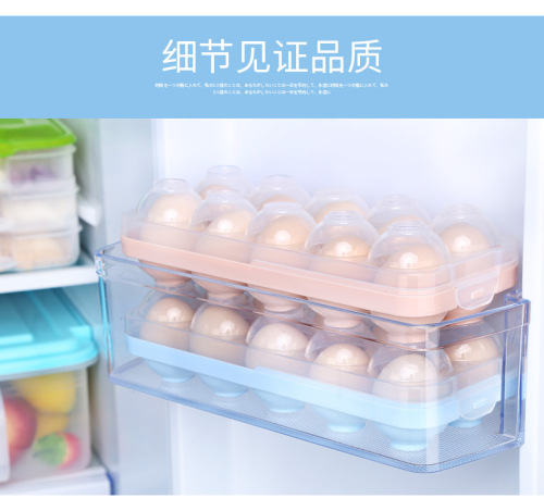 egg box wholesale kitchen refrigerator environmentally friendly plastic 10-grid creative storage box anti-collision egg grid