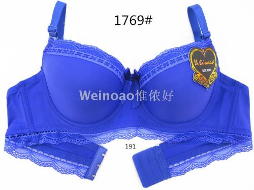 new mango cup underwear sexy lace ribbon three breasted gathered bra thin cup breathable