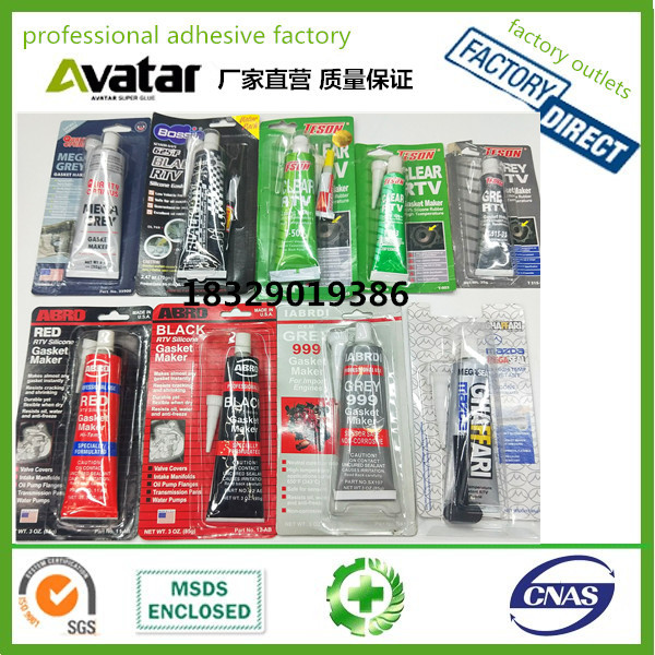 Super Quality Grey RTV Silicone Gasket Maker with black red grey blue color