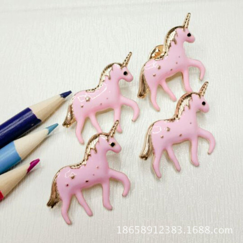 european and american hot cartoon animal brooch unicorn drip brooch metal badge customized