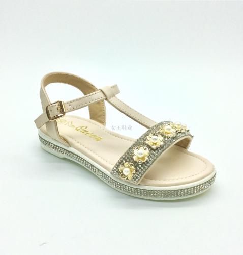 girls comfortable sandals with diamond on the side of new children‘s shoes