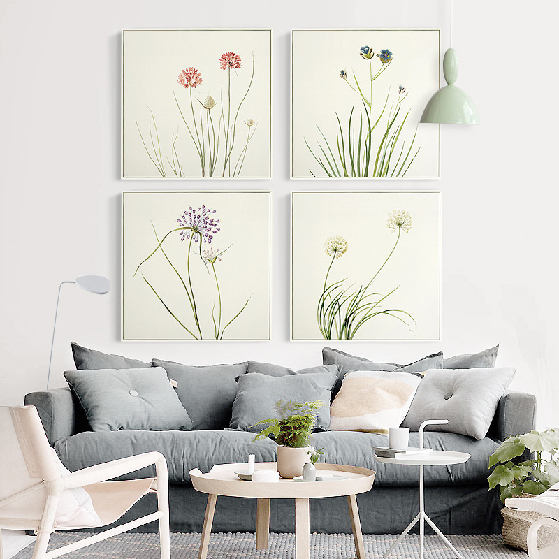 现代简约客厅装饰画植物花卉沙发背景墙小清新书房餐厅挂画墙画