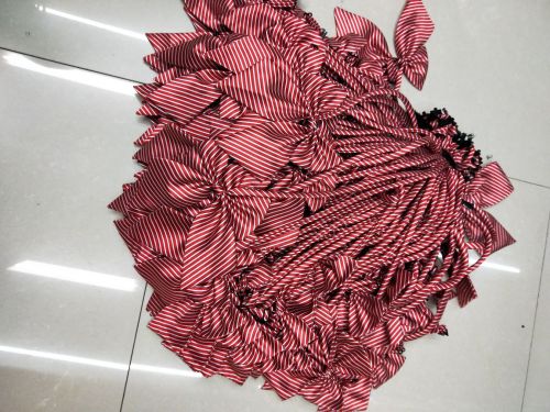 women‘s collar flower workwear business apparel student wear neckline decoration ornament tie printed striped silk fabric new