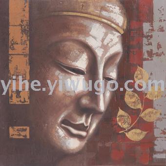 export oil painting printing thailand buddha statue custom wholesale half face buddha canvas printing real painting