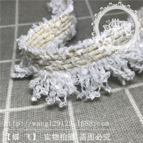 G600 Korean Ribbon Loop Yarn Toothbrush Hair Classic Style DIY Small Fringe Tassel Clothing Accessory Laces