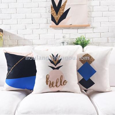 Geometrically simple Nordic cotton flax pillow sitting room sofa cushion window cushion car waist pillow