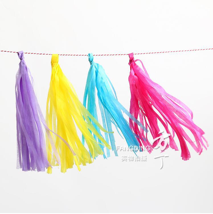Popsicle colored Paper tassel folk crafts Paper Flower ball ...