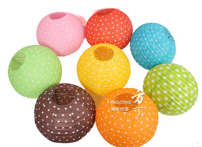 New elegant multi-color polka dot lantern large western wedding venue mat lantern Festival supplies