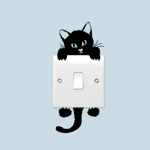 Zy327 New Kitten Living Room Bedroom Switch Sticker Foreign Trade Wall Stickers Wholesale Waterproof Removable