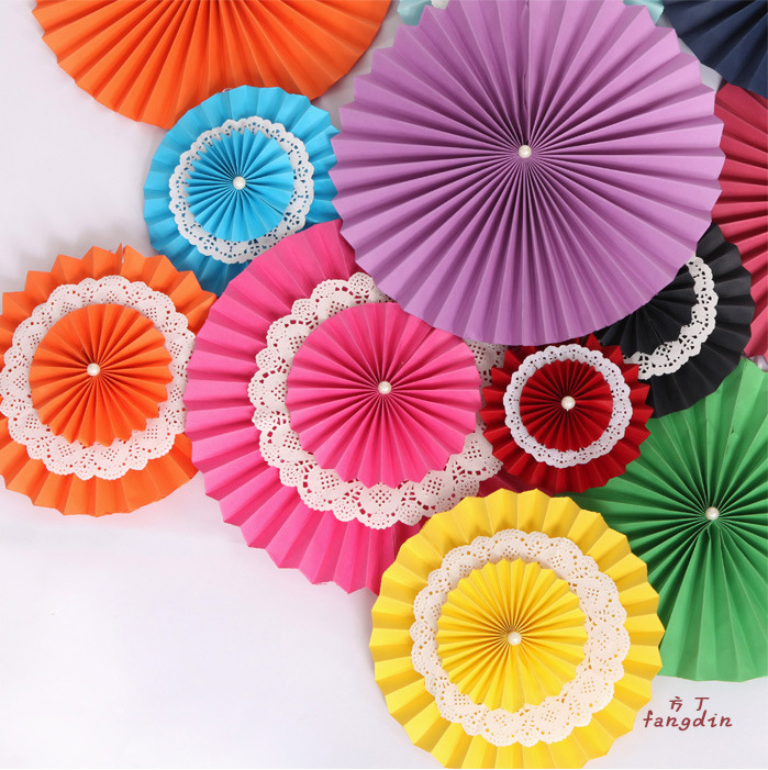 The manufacturers directly supply paper flower fan wedding party holiday decoration double paper flo