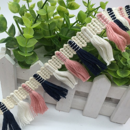 Spot Wholesale Sewing Line Color Three-Color Fringe Tassel Lace Beard Herringbone clothing Scarf Accessories Bag
