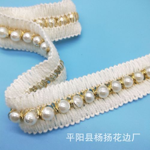factory direct sales in stock white gold silk pearl chain lace cashmere clothing accessories ornament accessories