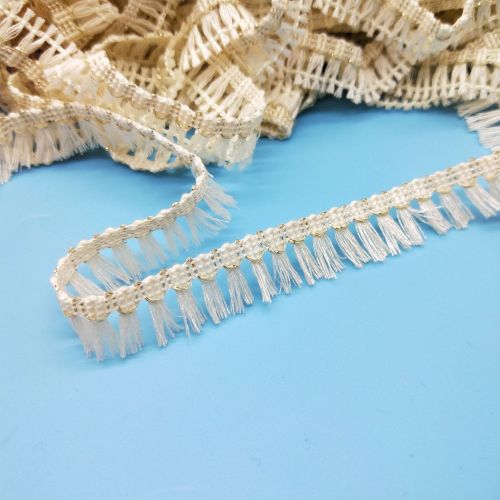 in Stock Wholesale Polyester Small Fringe Tassel Toothbrush Lace Beard Scarf Clothing Cuff Accessories Saliva Towel DIY