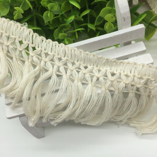 factory direct wholesale spot cotton tassel row herringbone lace cotton scarf clothing accessories 6cm