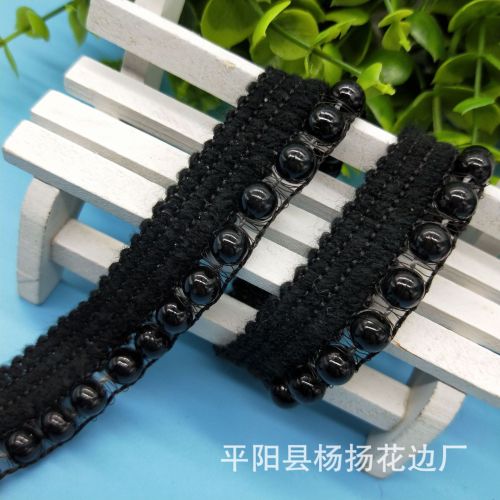 factory direct wholesale spot black beads cashmere lace chain pearl jewelry accessories clothing accessories