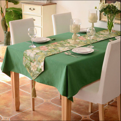 The New cotton fabric of pure color 2018 Nordic table tea table cloth rectangular simple book table cloth a dovetail substitute